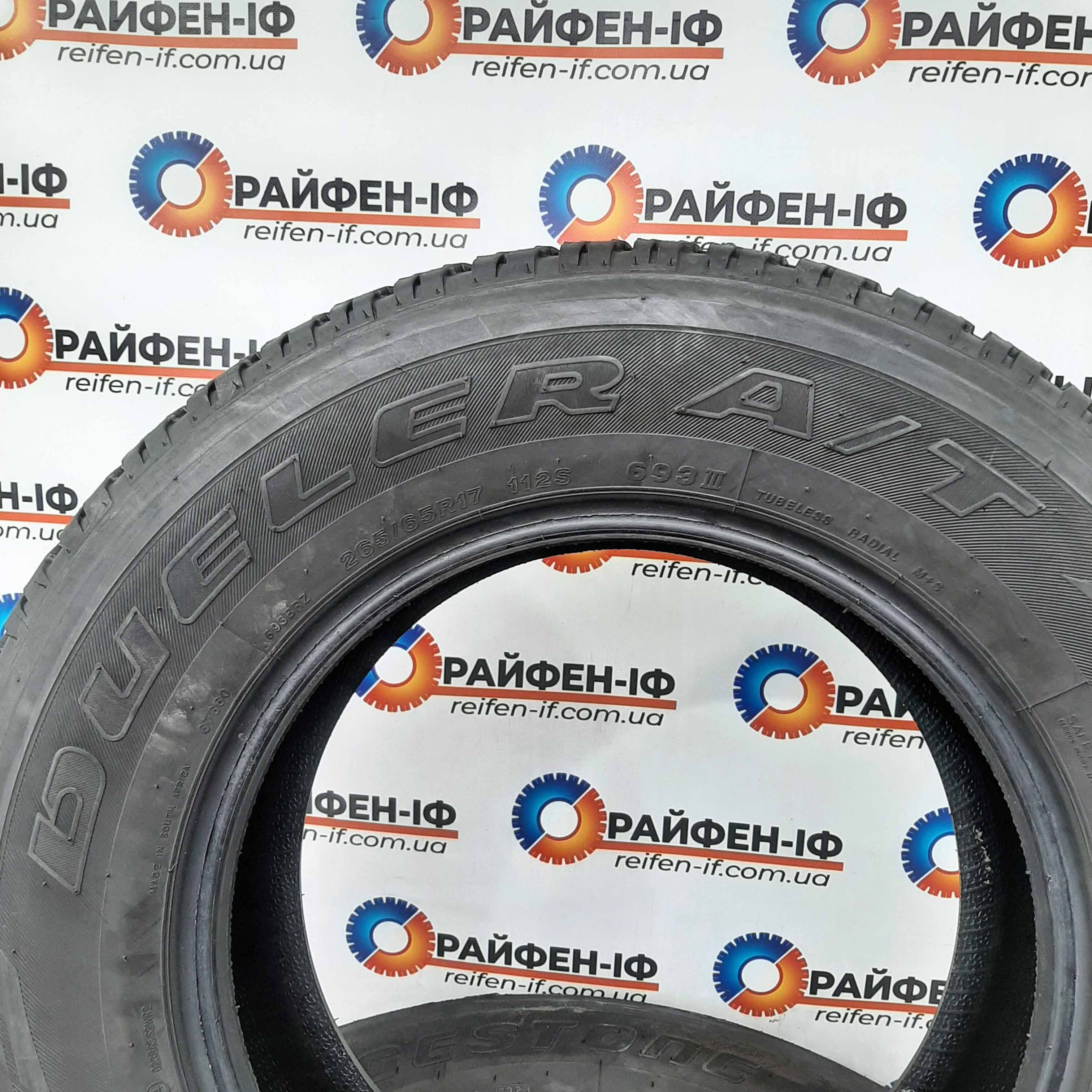 265/65 R17 Bridgestone Dueler at б/у шини 2шт ^ 2501148