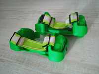 Świecące LED wrotki zakładane na buty zielone jak nowe