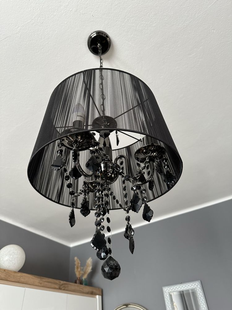 Lampa wiszaca - czarna, styl glamour