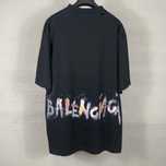 BALENCIAGA футболка мужская унисекс черная рванная порванная