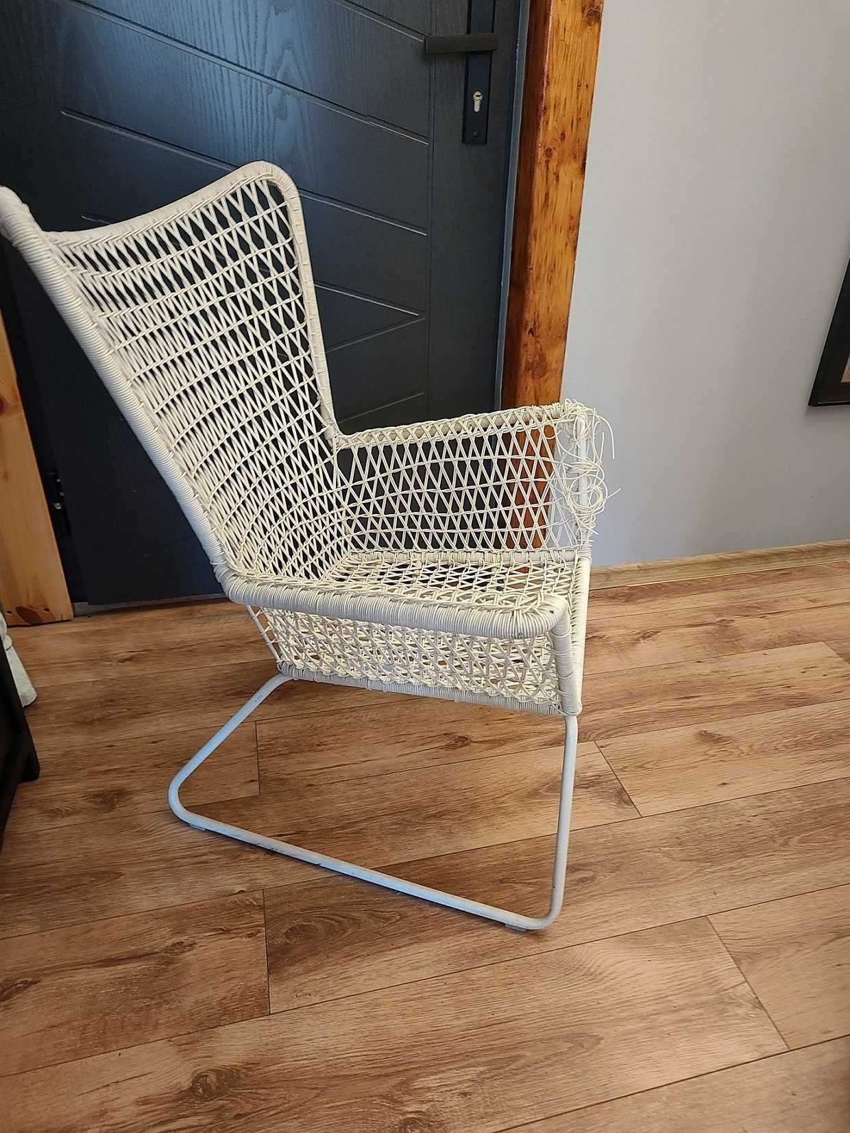Fotel HÖGSTEN IKEA, biały, pleciony