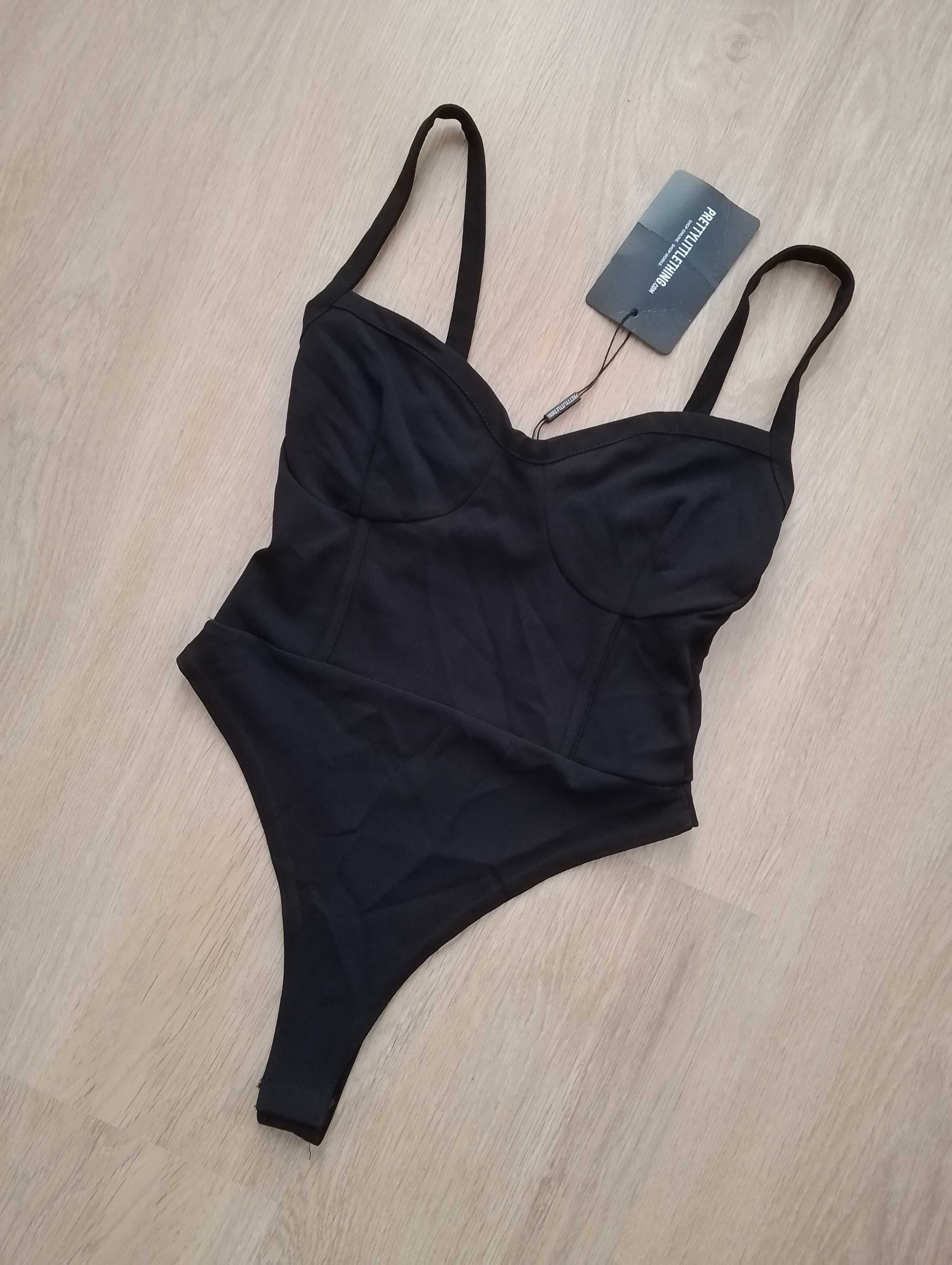 PrettyLittleThing czarne body stringi 34 XS