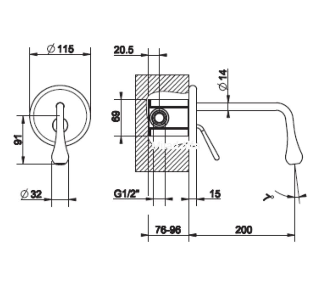 Gessi Goccia bateria umywalkowa podtynkowa 3384
