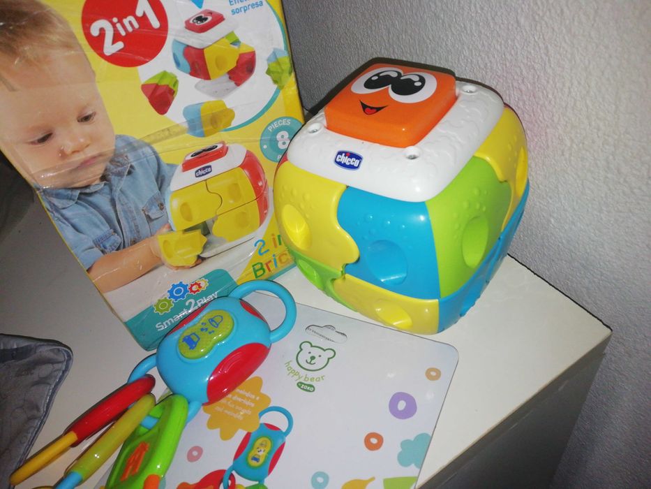 Lote brinquedos madeira aprendizagem. Baloiço bebé