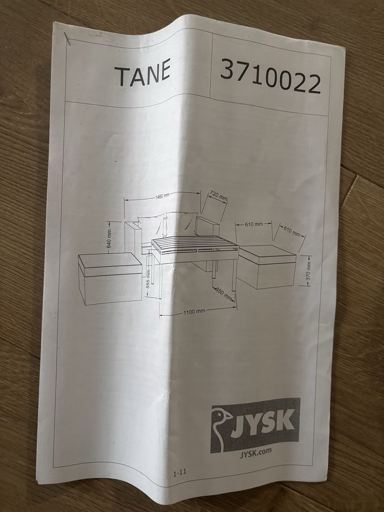 Stolik kawowy ogrodowy 1100x650x160 Jysk technorattan technoratan