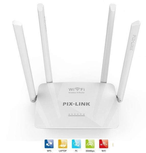 Wi-Fi роутер маршрутизатор 300 Мбіт/с Pix-link LV-WR08 білий