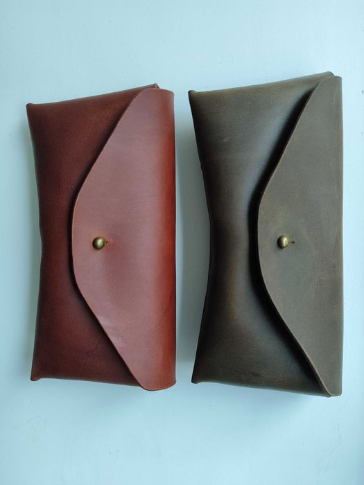 Футляр для очков кожаный из кожи чехол очечник. Для окулярів. Оптика