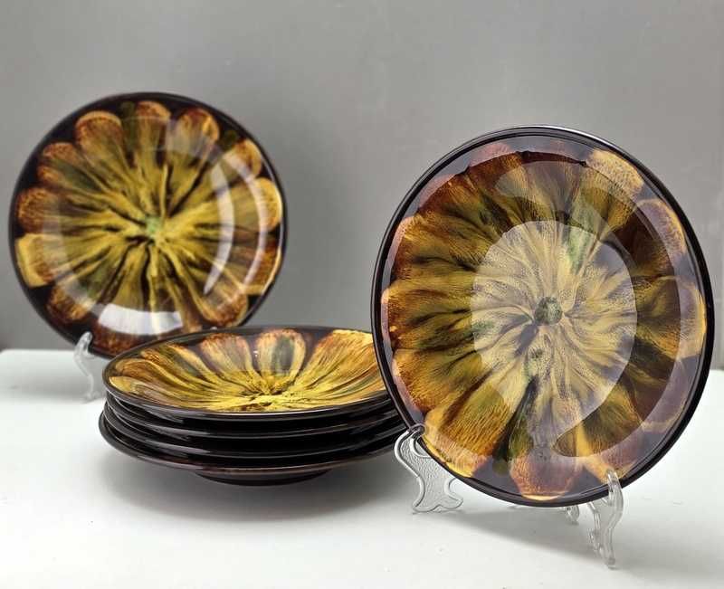 Komplet ceramicznych talerzyków - Ussr - lata 60-te