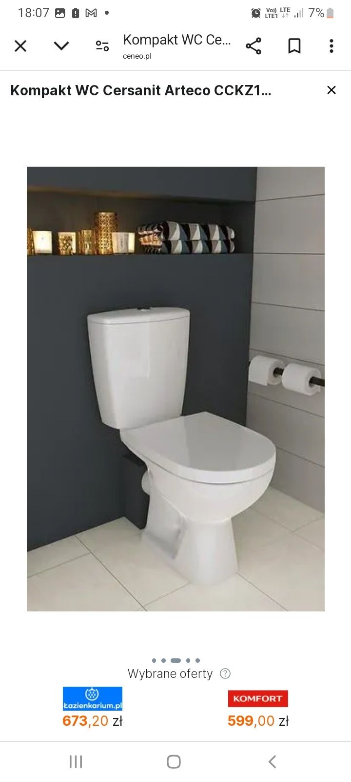 Nowy wc kompakt Arteco deska wol .Cersanit