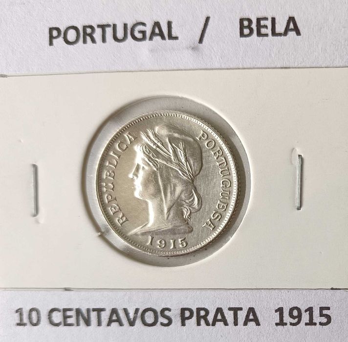 4 Moedas Portuguesas de 10 Centavos da 1ª República Portuguesa