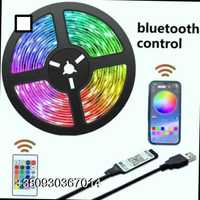 RGB лента USB 5м LED подсветка пульт + блютуз Bluetooth 2835