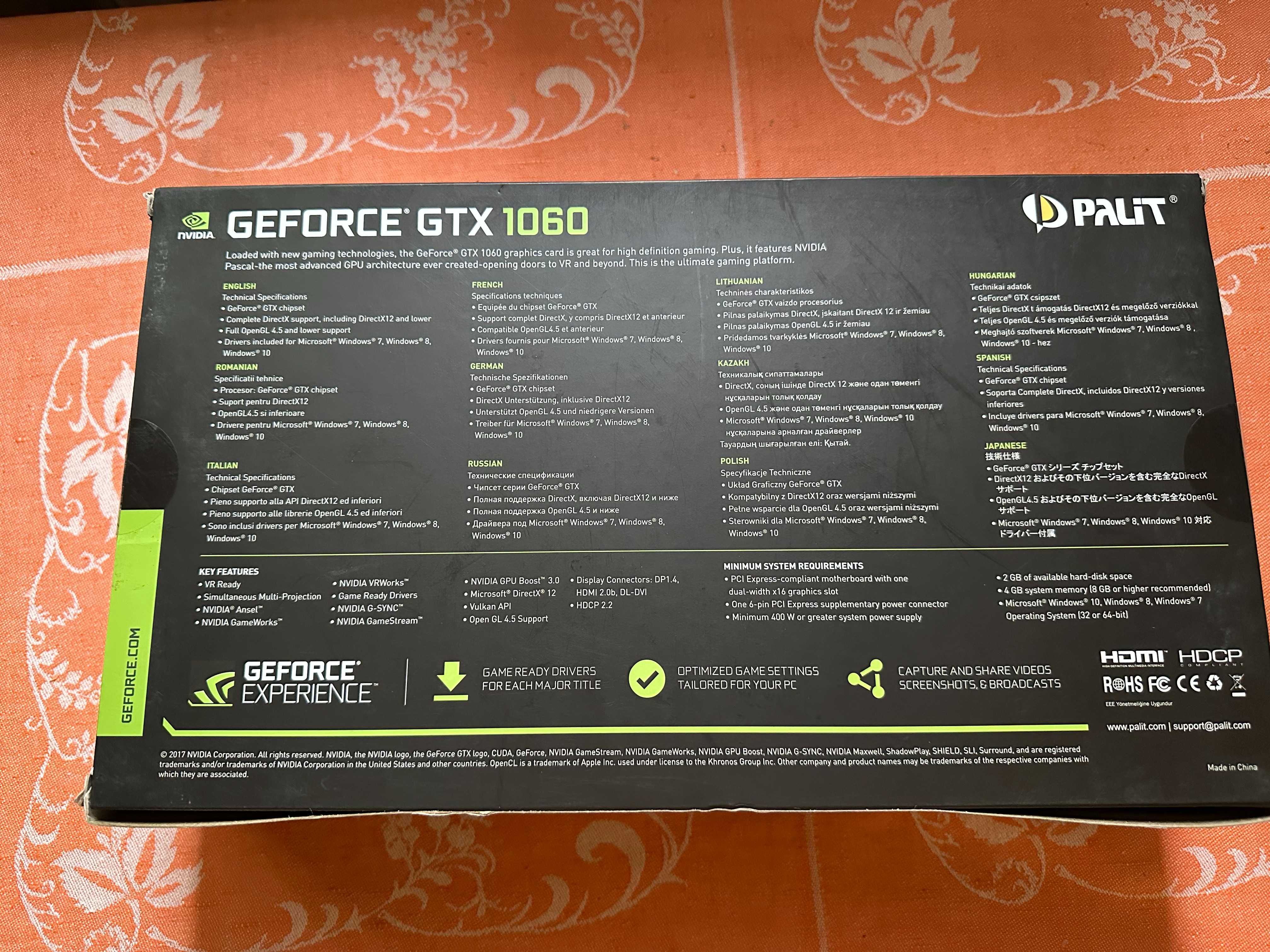 Відеокарта GTX 1060 palite 3 gb