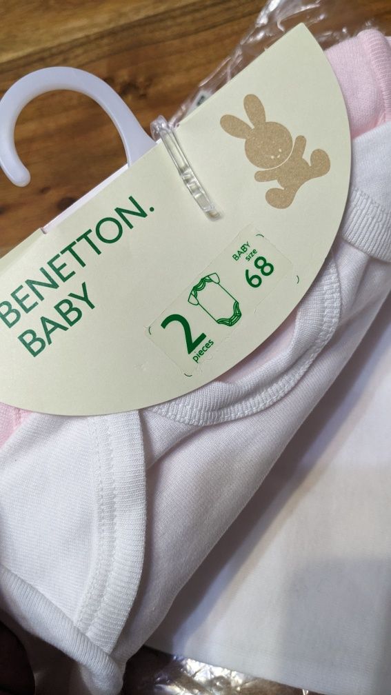 Боди-футболка United Colors of Benetton  68 см 2 шт для дівчинки