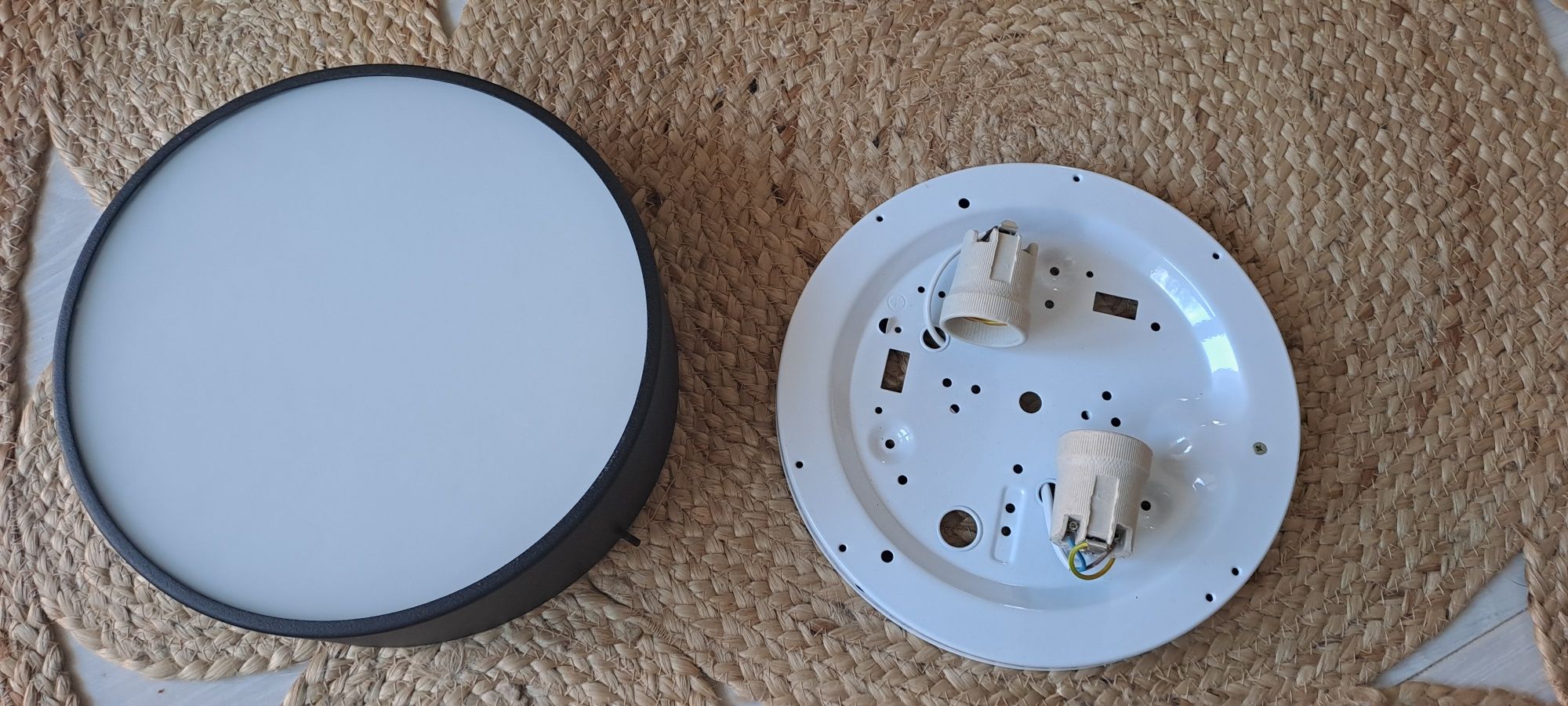 Lampa,  plafon czarny, średnica 25cm