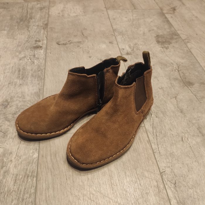 Stan idealny, jak NOWE Botki/mokasynki dziecięce zamszowe r.28