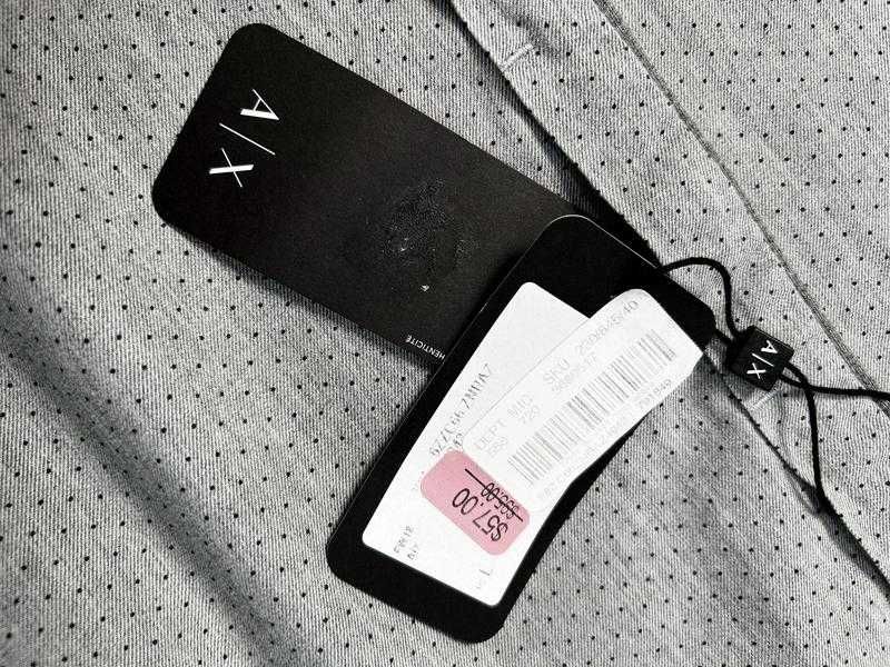 Armani Exchange мужская хлопковая рубашка с длинным рукавом