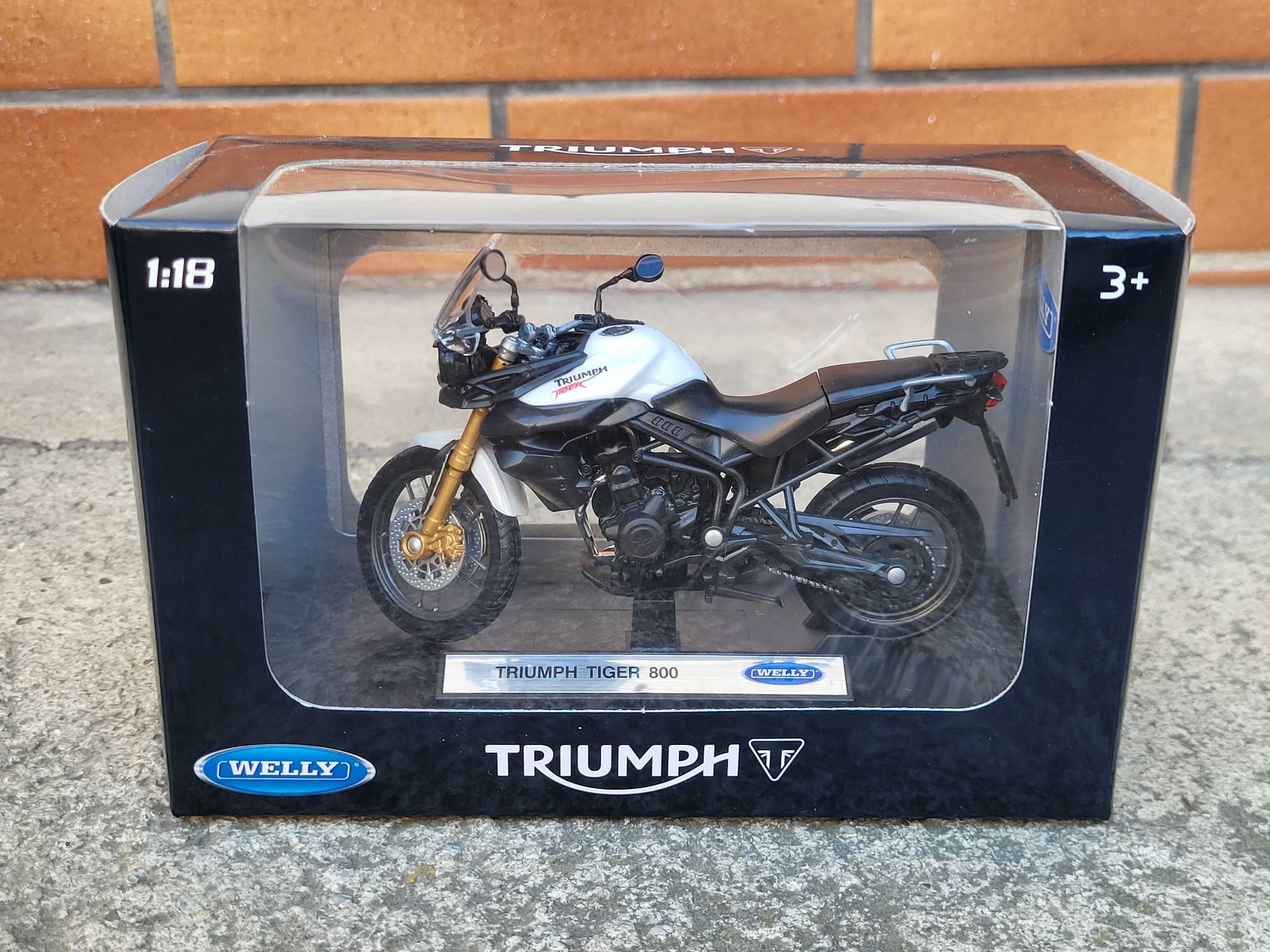 Motocykl motor Triumph Tiger 800 Unikat Kolekcja modeli 1:18 Welly