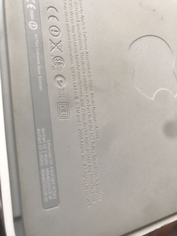 Router Apple AirPort Extreme Base Station A1354 i a1408