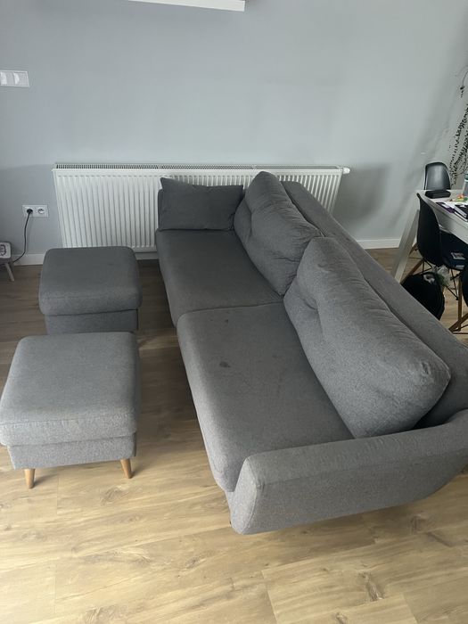 Kanapa rozkladana z funkcja spania szara szer. 230 x gł. 90 x wys. 70