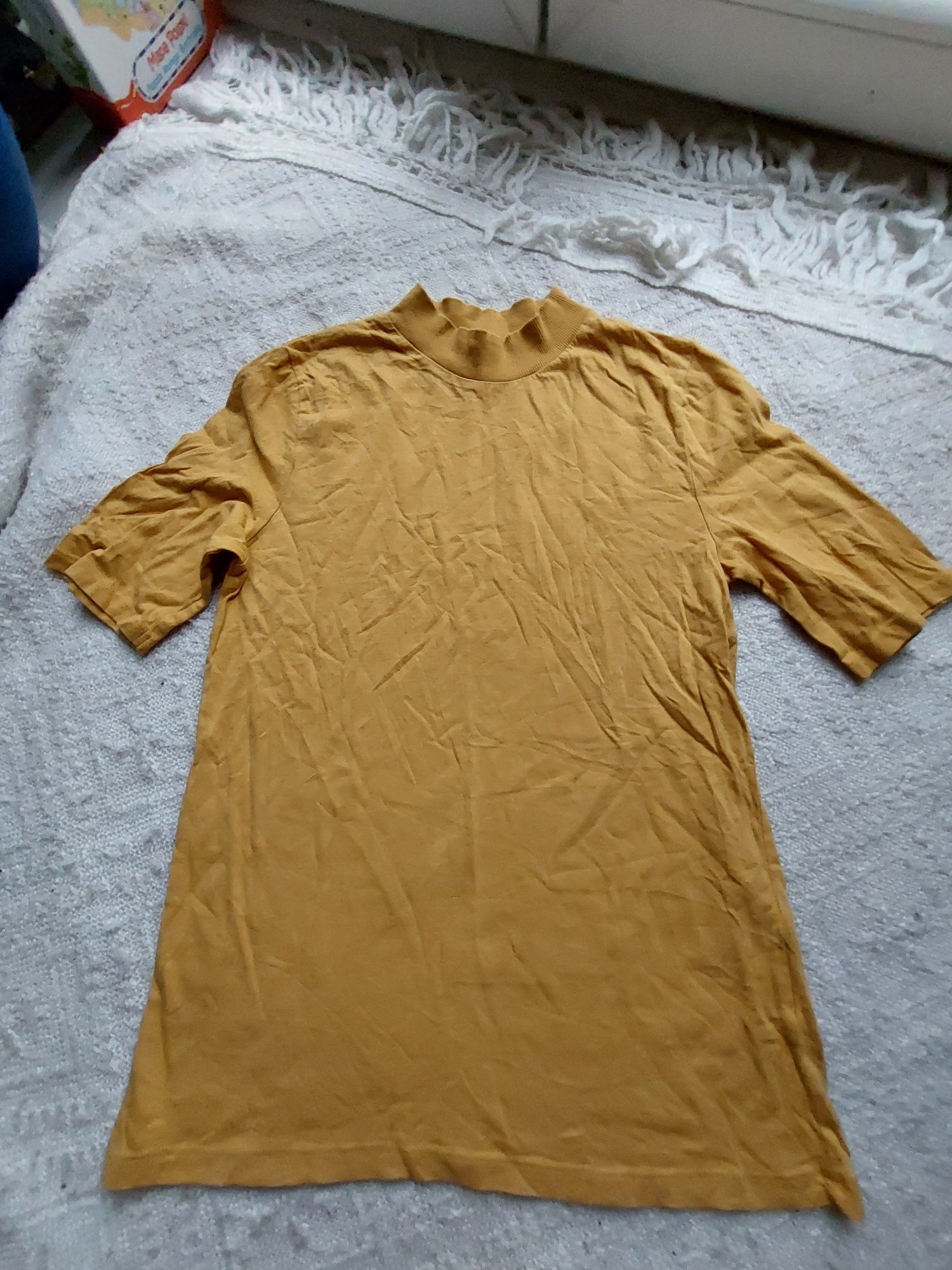 T-shirt, koszulka musztardowa miodowa xs