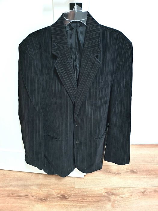 czarna meska marynarka garnitur zakiet czarny meski 44 46 XXXL sztruks