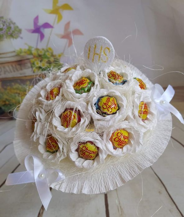 Bukiet z 18 szt lizaków Chupa Chups komunia, ślub, urodziny, 18 stka