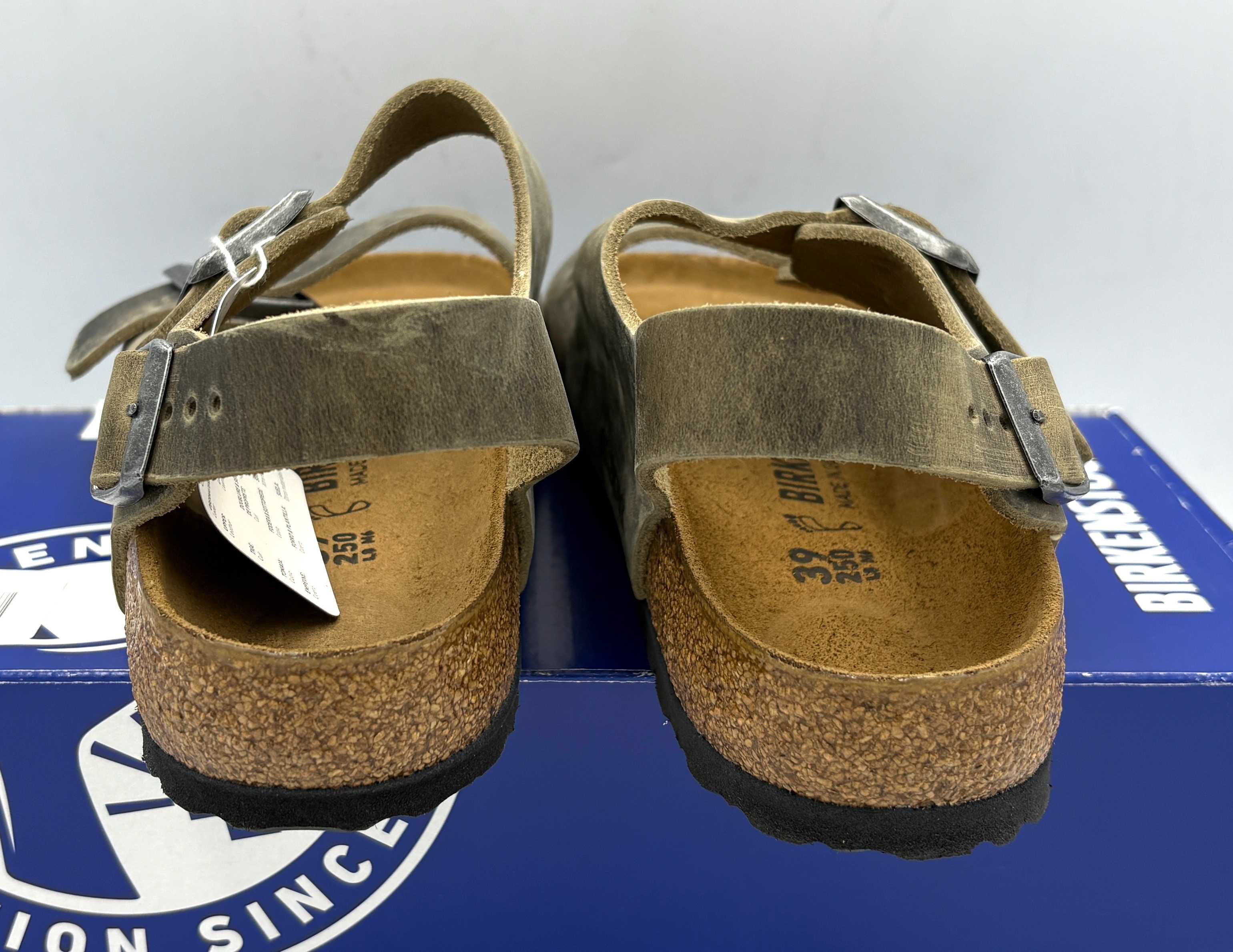 ‼️Nowe oryginalne sandały BIRKENSTOCK Milano khaki 39 AZ 250 skóra