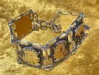 Pulseira peça vintage tema animais 24 cm