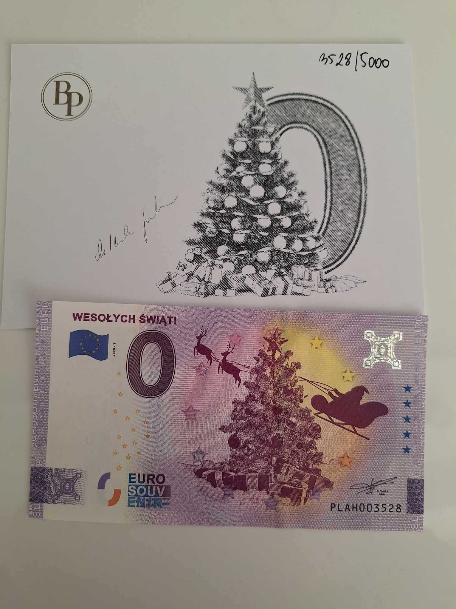 Banknot kolekcjonerski 0 euro Wesołych świąt