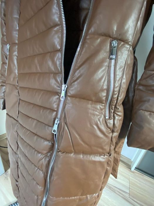 Kurtka długa płaszcz futro