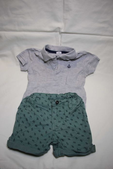Conjunto t-shirt e calções para menino 12 meses