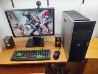 Komputer gamingowy.HP Z620.8rdzeni,128GB RAM+RX570 8GB+monitor+akces