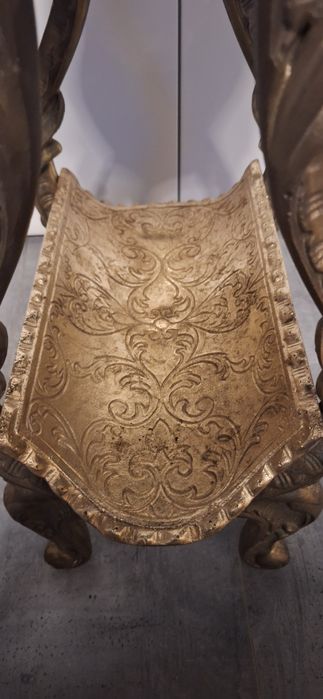 Stolik - gazetnik z mosiądzu i brązu