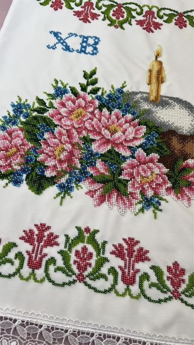 Вишитий рушник на Великодній кошик. Рушник на Паску
