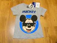 Rozm 128 Mickey Mouse Koszulka t-shirt szary chłopięcy