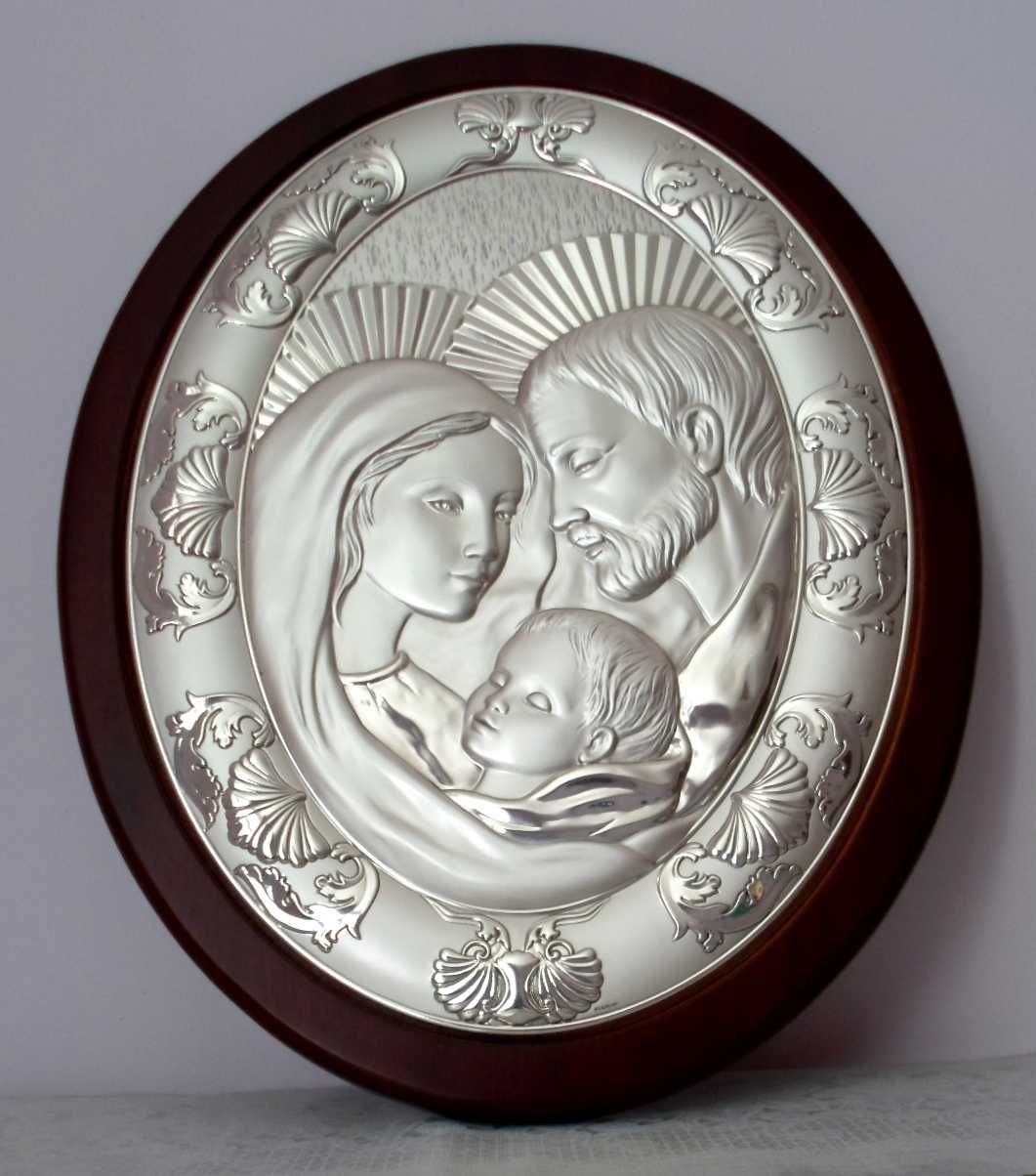 Срібна ікона Свята Сім'я 35 x 45 см (Італія)