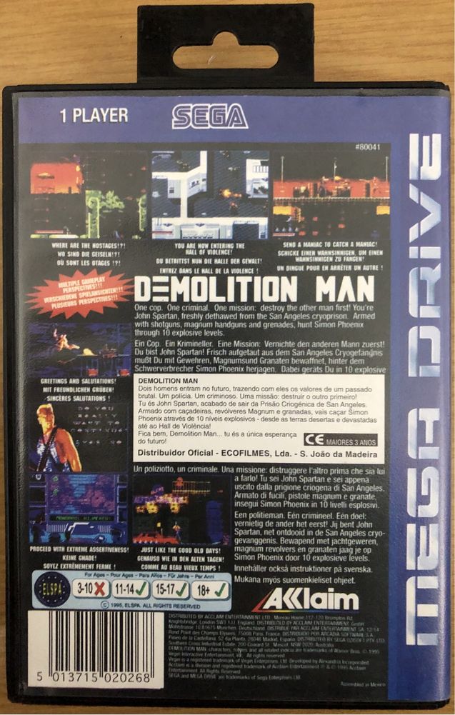 Demolition man sega mega drive completo em excelente estado