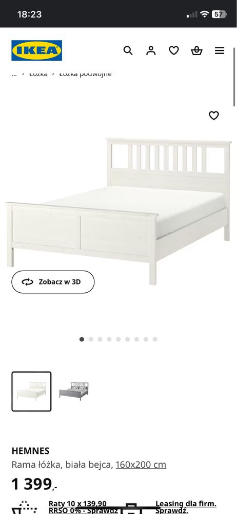 Łóżko podwójne HEMNES