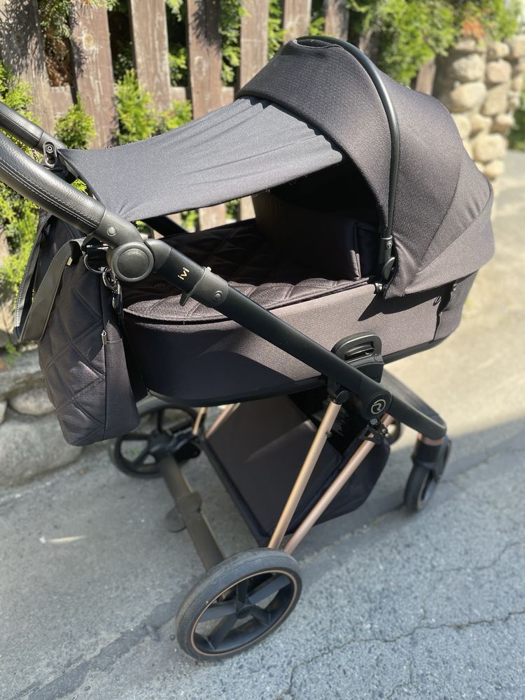 Wózek Roan Ivi 2.0 - Raven + Rose Gold