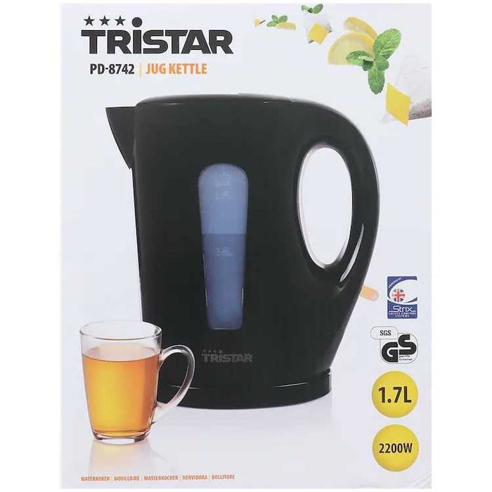 Czajnik bezprzewodowy Tristar 2200 W, 1.7 l, czarny