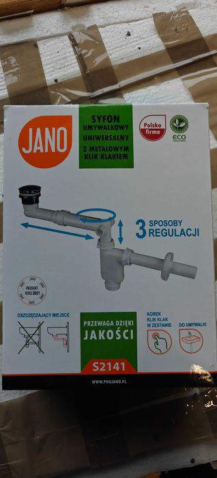 Syfon umywalkowy uniwersalny z metalowym klik-klakiem Jano