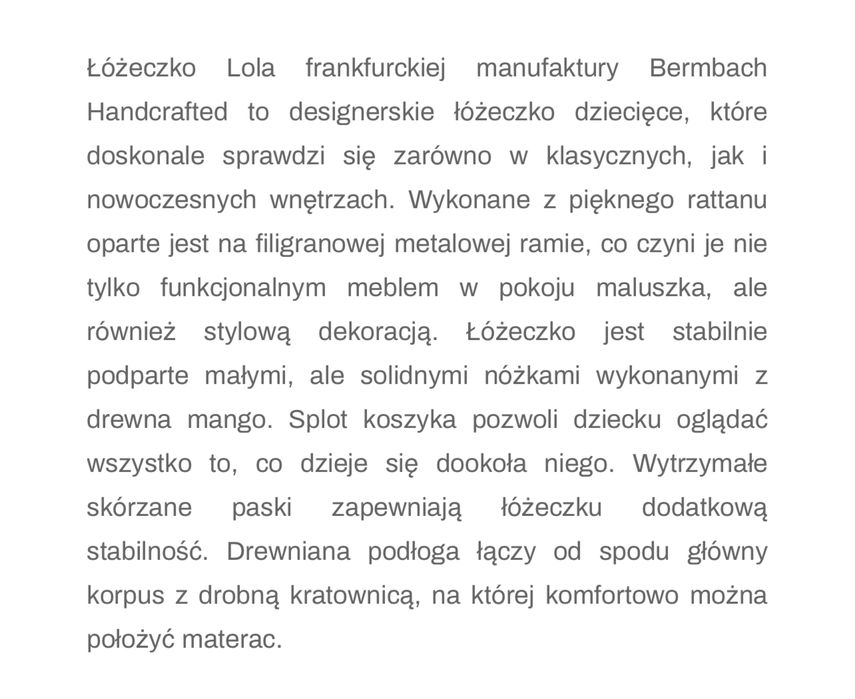 Łóżeczko niemowlęce LOLA