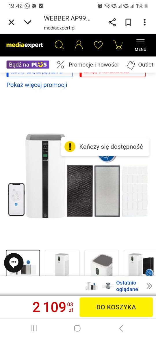 Oczyszczacz powietrza WEBBER AP9900