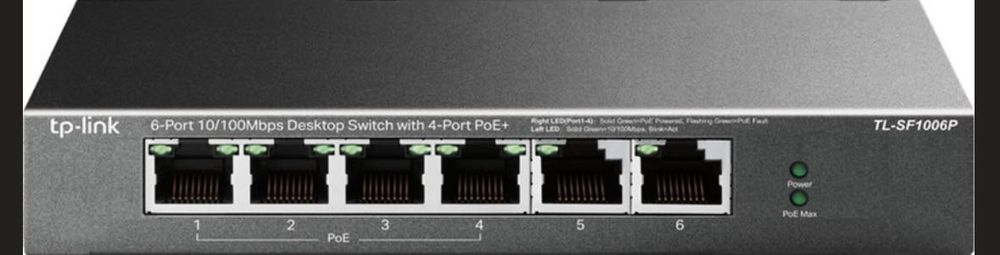 Poe комутатор TL-SF1006P 6 портів