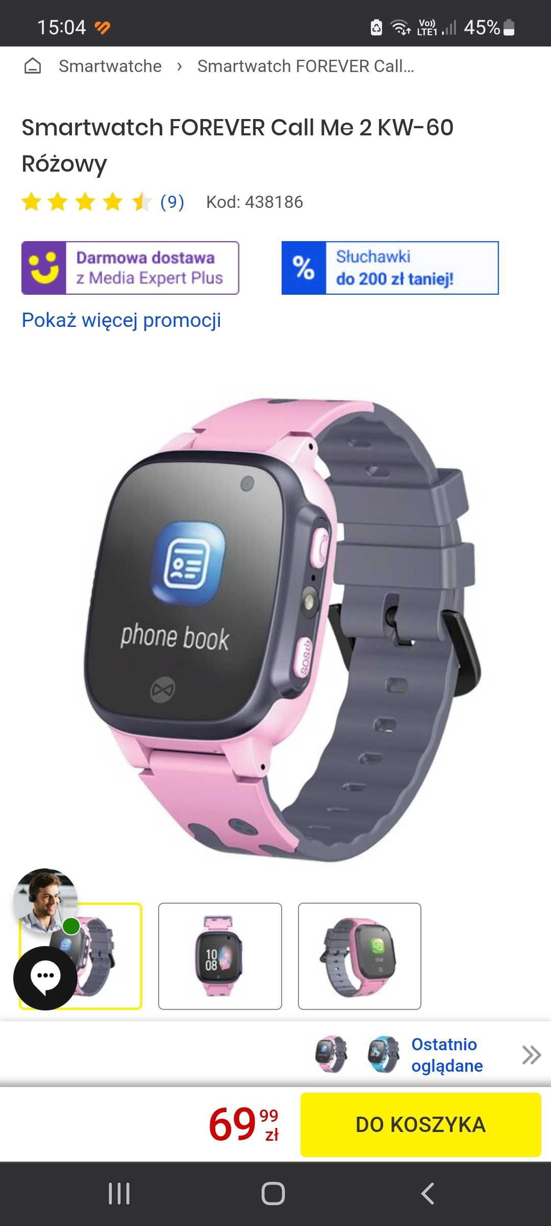 Smartwatch Forever Call Me 2