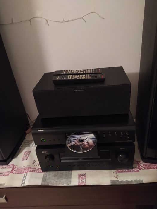 Kino domowe Denon+5 głośników Wharfedale Wharfedale, idealny stan jak