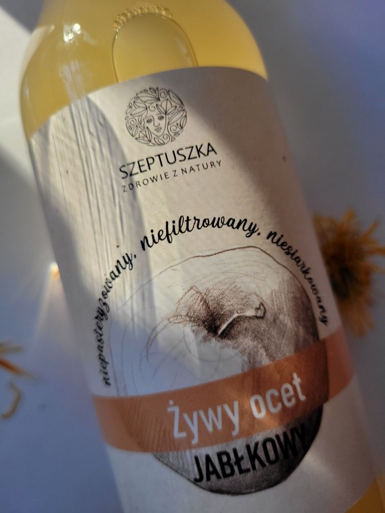 Żywy ocet jabłkowy, eko, naturalny, Szeptuszka 500 ml!