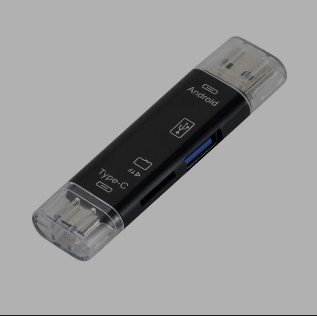 Кардридер Card Reader USB 2.0 OTG 5 в 1 Type-C, MicroSD