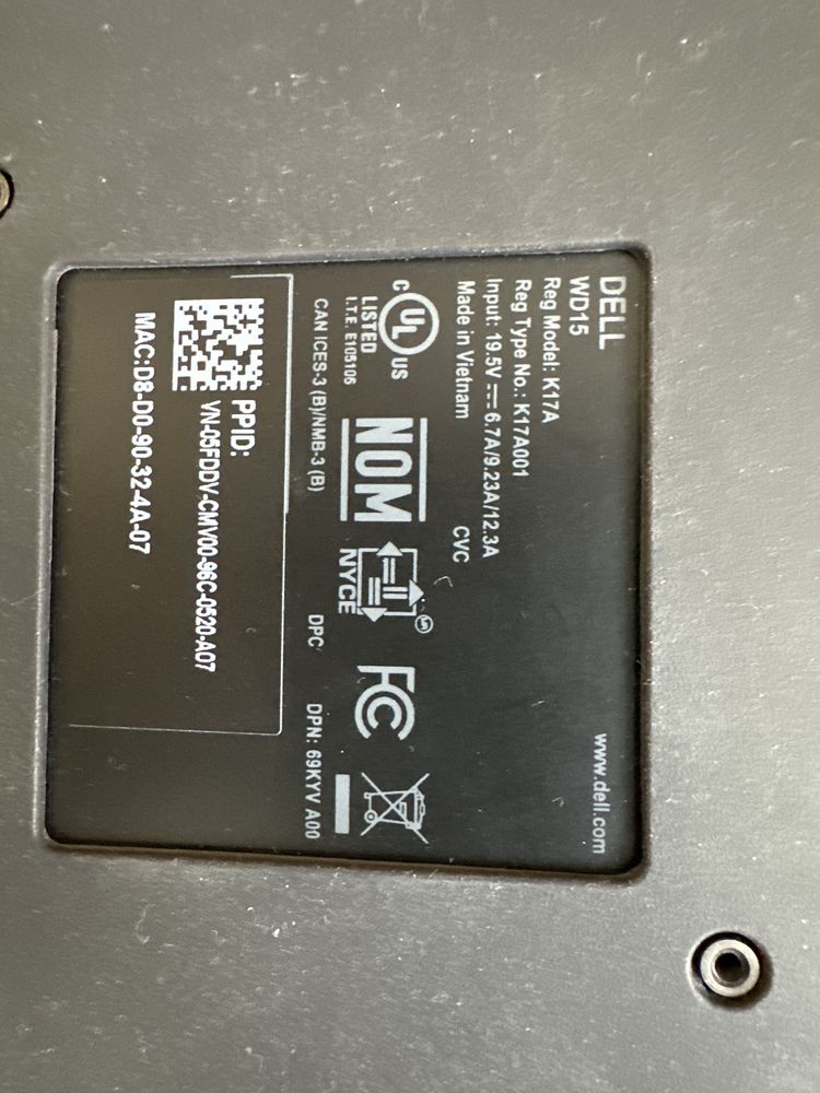 Dell WD15 K17A док станція
