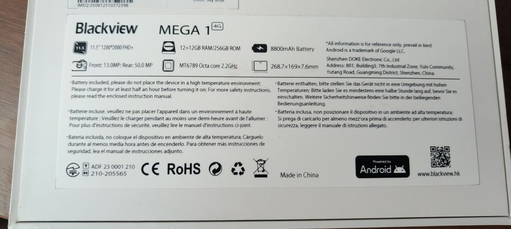 Продам Планшет Blackview Mega 1 12/256gb. на запчасти.